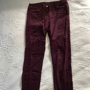 Maroon Carmar moto lace jeans